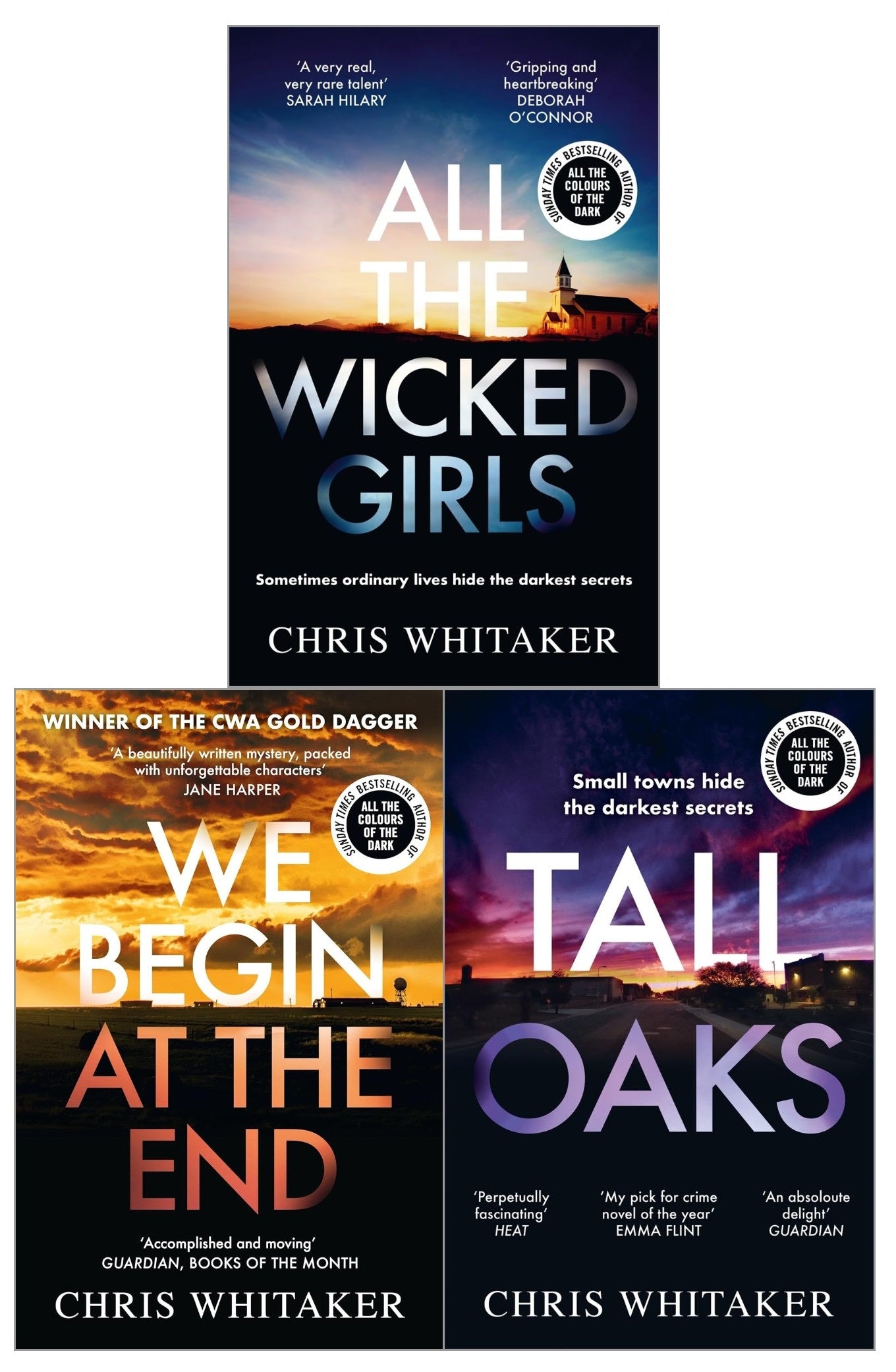 Chris Whitaker Collection 3 Books Set (We Begin at the End, Tall Oaks, All The Wicked Girls)