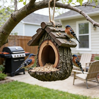 Vintage Treehouse Shape Bird Feeder: A Charming Oasis for Your Feathered Friends