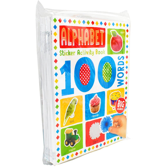 100 Words Sticker Activity 10 Books Collection Set | Alphabet, First Words, Early Learning, My Busy Day, Nature, Ocean, All About Me, Farm, Things That Go & Animal Words