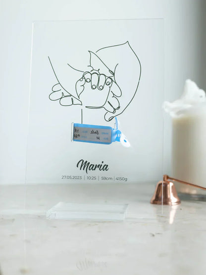 Personalized Plaque With a Hospital Armband and 'Ale Radość' Notes