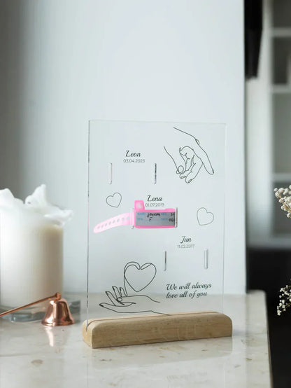 Personalized Plaque With a Hospital Armband and 'Ale Radość' Notes