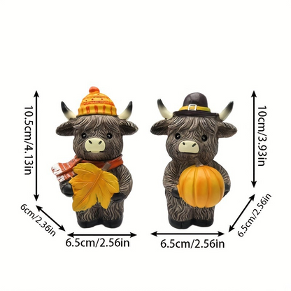 🎄Highland Cow Holiday Series – Fun Resin Figurine for Every Celebration!