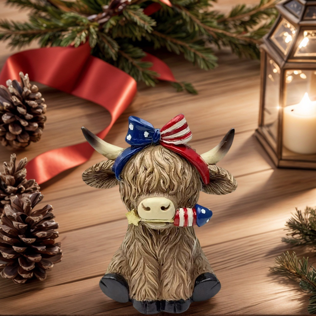 🎄Highland Cow Holiday Series – Fun Resin Figurine for Every Celebration!