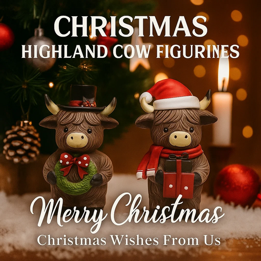 🎄Highland Cow Holiday Series – Fun Resin Figurine for Every Celebration!