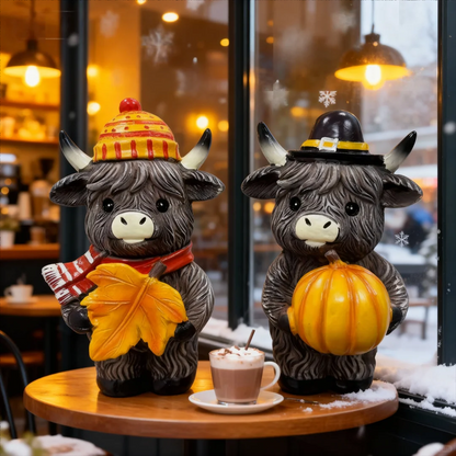 🎄Highland Cow Holiday Series – Fun Resin Figurine for Every Celebration!