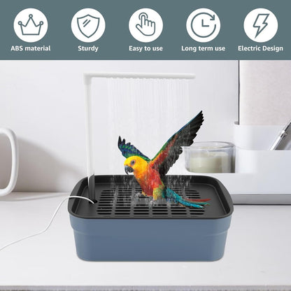 🔥Hot Sale 49% OFF - 🦜💦Automatic ABS Bird Bath Shower, Parrot Bathtub with Circulating Faucet for Pet Bird
