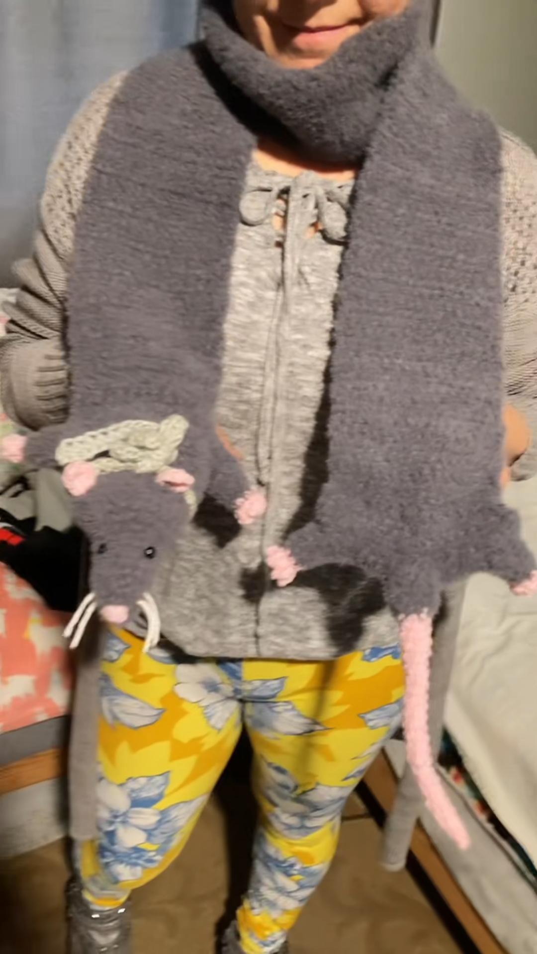 🐭Handmade Crochet Rat Scarf