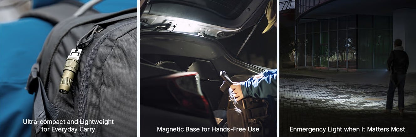💡80LM Mini Keychain Flashlight – USB-C, Magnetic
