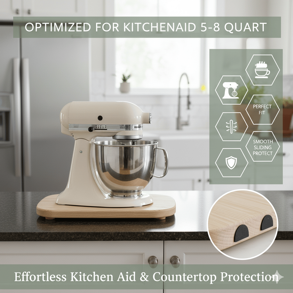 BUY 2 SAVE 5% FREE SHIPPING🔥🔥 Handmade Bamboo Mixer Mobile Tray, Waterproof, Anti-Slip & Corrosion-Resistant