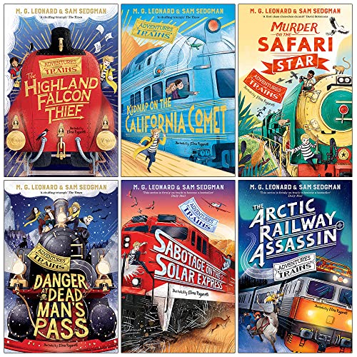 Adventures on Trains Series 6 Books Collection Set by M.G. Leonard & Sam Sedgman | Mystery, Adventure & Detective Stories for Kids