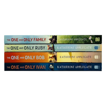 The One and Only Series by Katherine Applegate 4 Books Collection Set | Children’s Middle Grade Animal Adventure Fiction Set - One and Only Ivan, The One and Only Bob, The One and Only Ruby & The One and Only Family