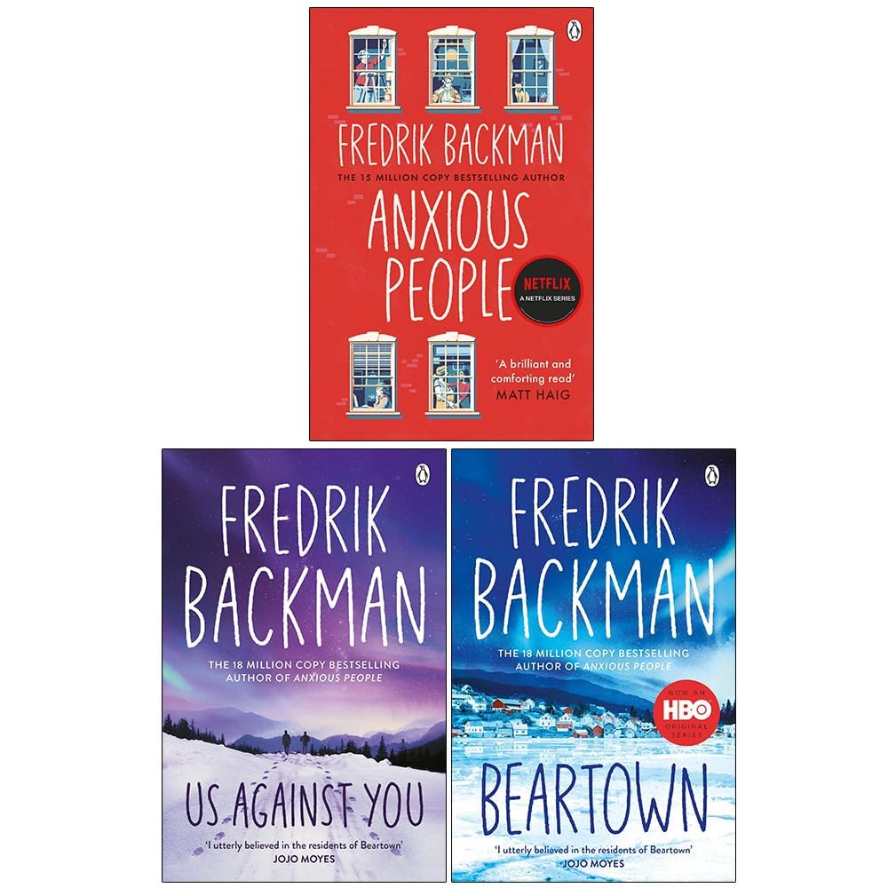 Fredrik Backman Beartown Series 3 Books Collection Set (Us Against You, Beartown, Anxious People)