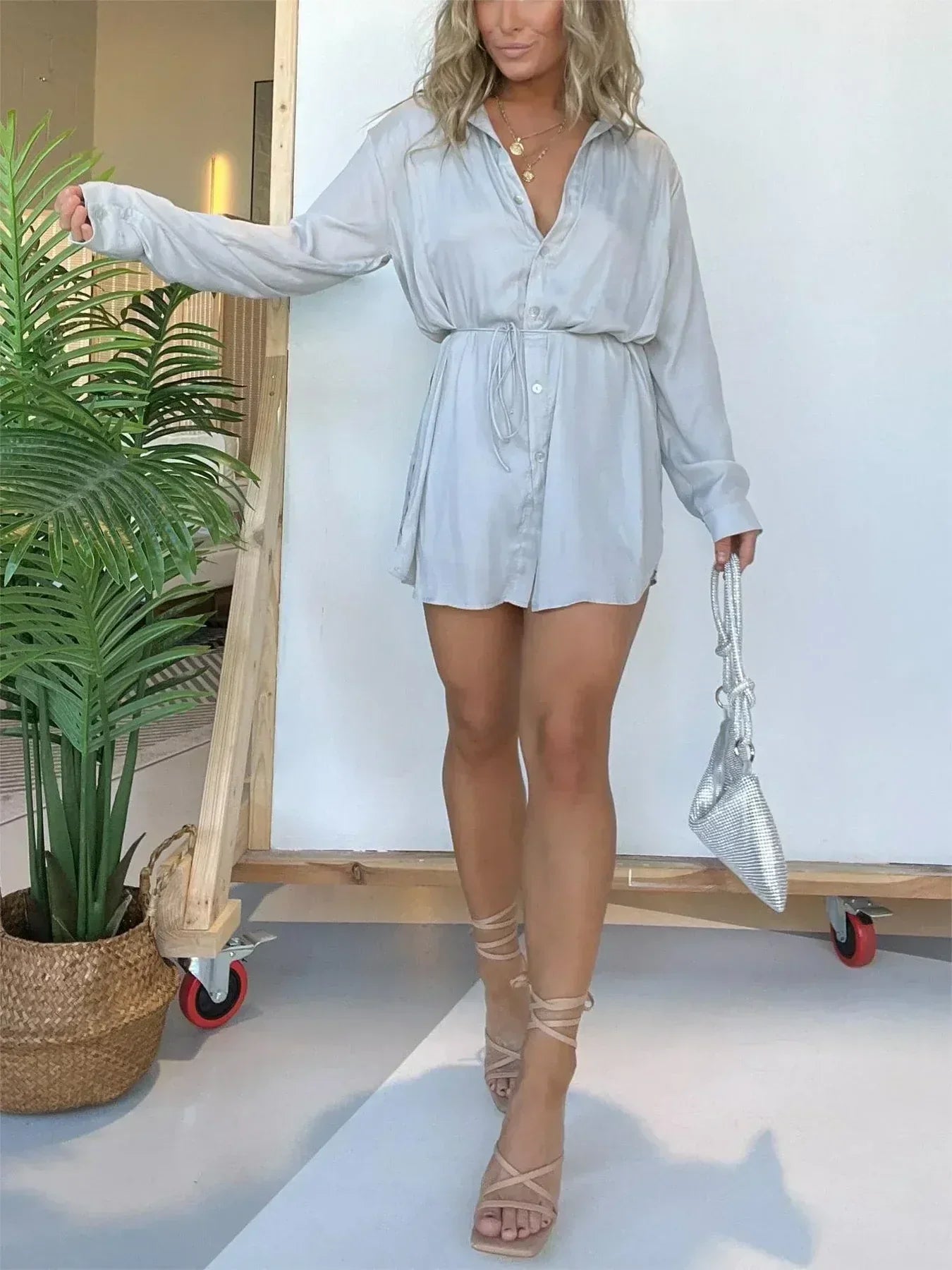 Kiki | Satin Romper Dress