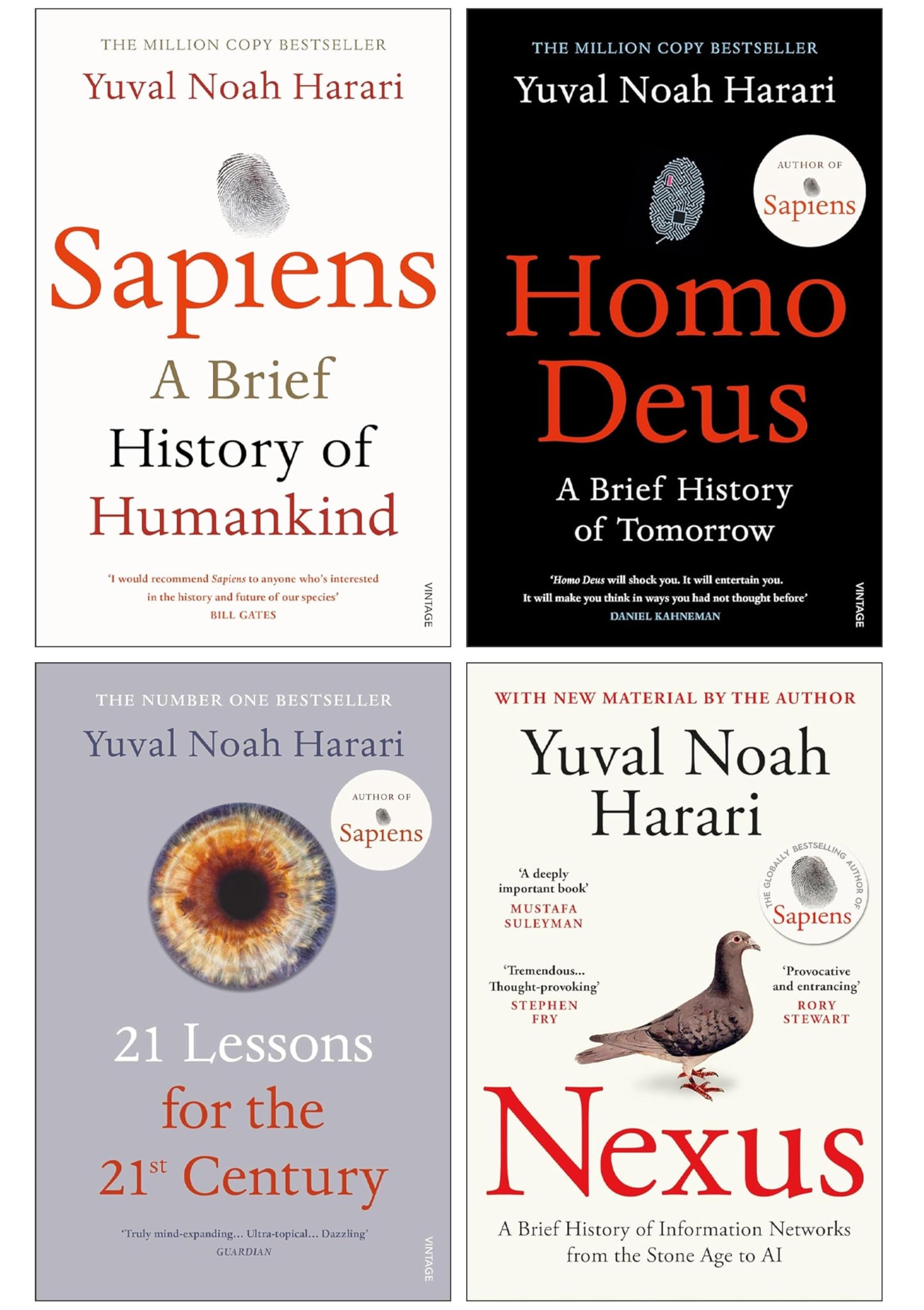 Yuval Noah Harari Collection 4 Books Set (Homo Deus, Sapiens A Brief History of Humankind, 21 Lessons for the 21st Century and Nexus)