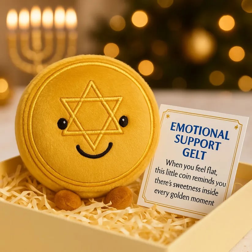 🔥Crafted by Hand-✨Hanukkah Emotional Support Plush with Gift Card💌