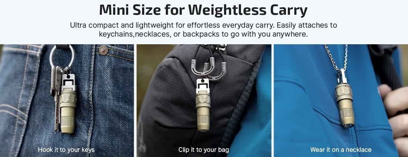 💡80LM Mini Keychain Flashlight – USB-C, Magnetic