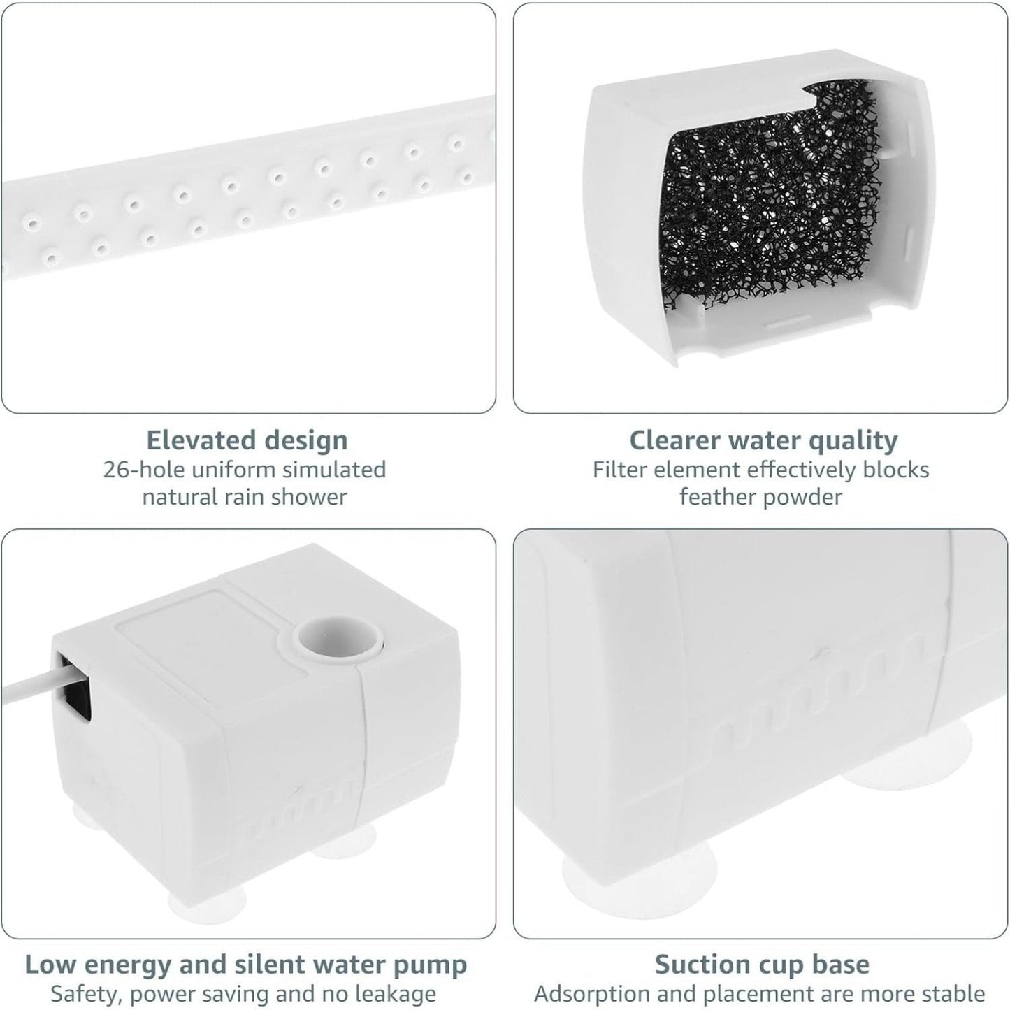 🔥Hot Sale 49% OFF - 🦜💦Automatic ABS Bird Bath Shower, Parrot Bathtub with Circulating Faucet for Pet Bird