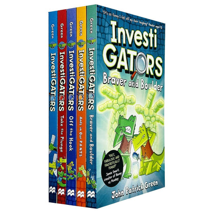 InvestiGators Series 5 Books Collection Box Set By John Patrick Green (InvestiGators, Take the Plunge, Off the Hook, Ants in Our P.A.N.T.S &amp; Braver and Boulder)