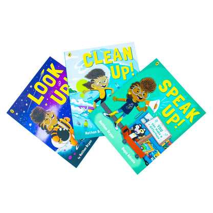 Nathan Bryon 3 Books Collection set (Look Up!, Clean Up!, Speak Up!) | Inspiring Children’s Picture Books on Kindness, Environment & Confidence