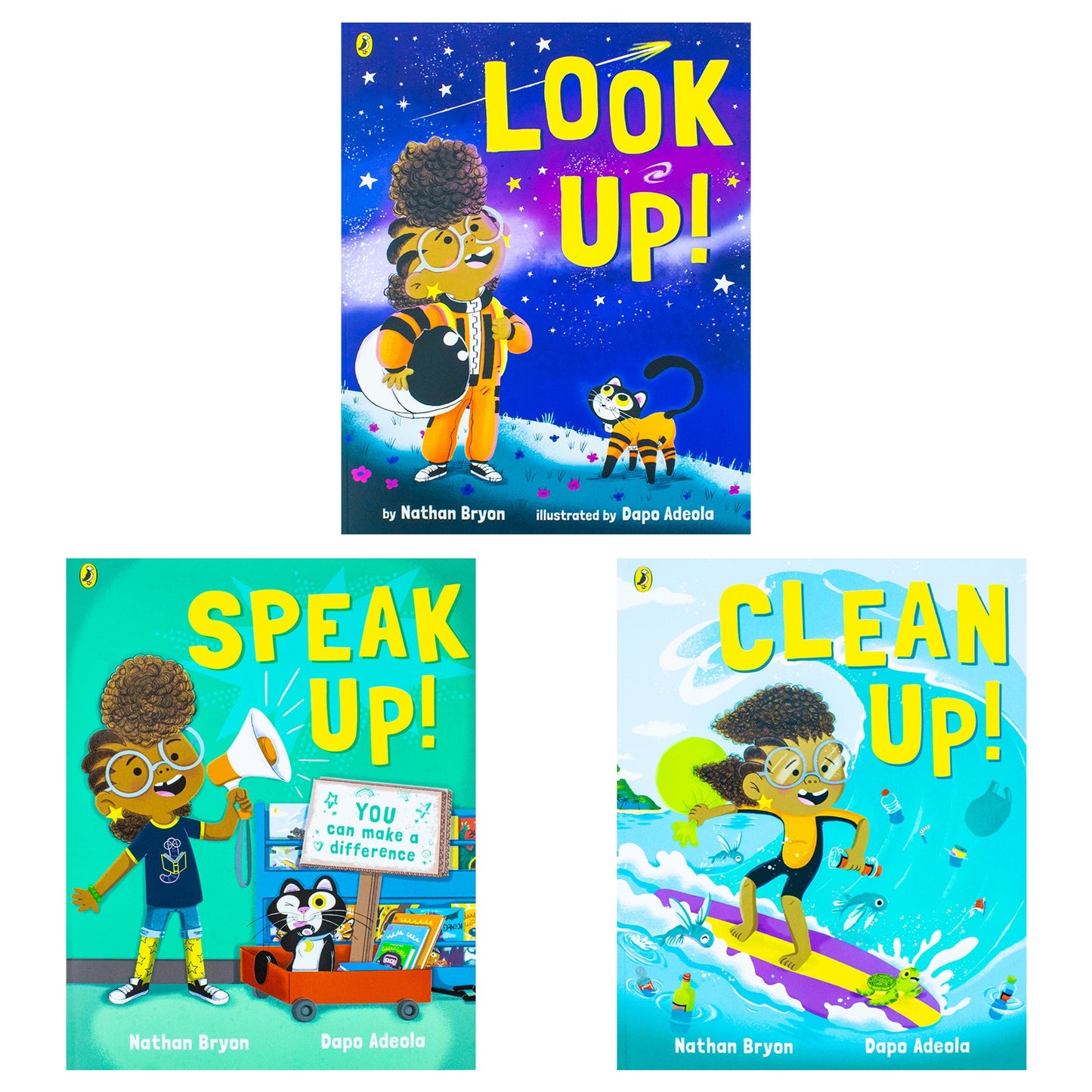 Nathan Bryon 3 Books Collection set (Look Up!, Clean Up!, Speak Up!) | Inspiring Children’s Picture Books on Kindness, Environment & Confidence