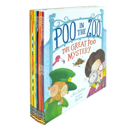 The Zoo Series Children Picture Stories 12 Books Collection Set (Poo in the Zoo, The Great Poo Mystery, The Island of Dinosaur Poo, Little Why, Mighty Mo, Quiet!, Hippobottymus & More)