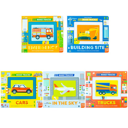 Make Tracks Series 5 Books Collection Set (Emergency, Building Site, Cars, In The Sky, Trucks)