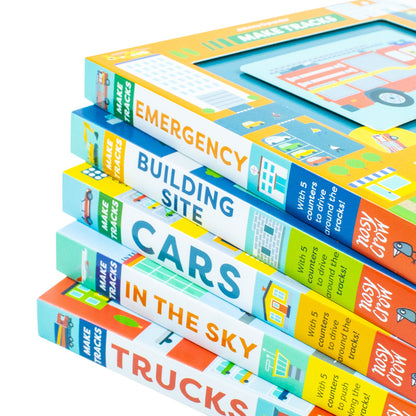 Make Tracks Series 5 Books Collection Set (Emergency, Building Site, Cars, In The Sky, Trucks)