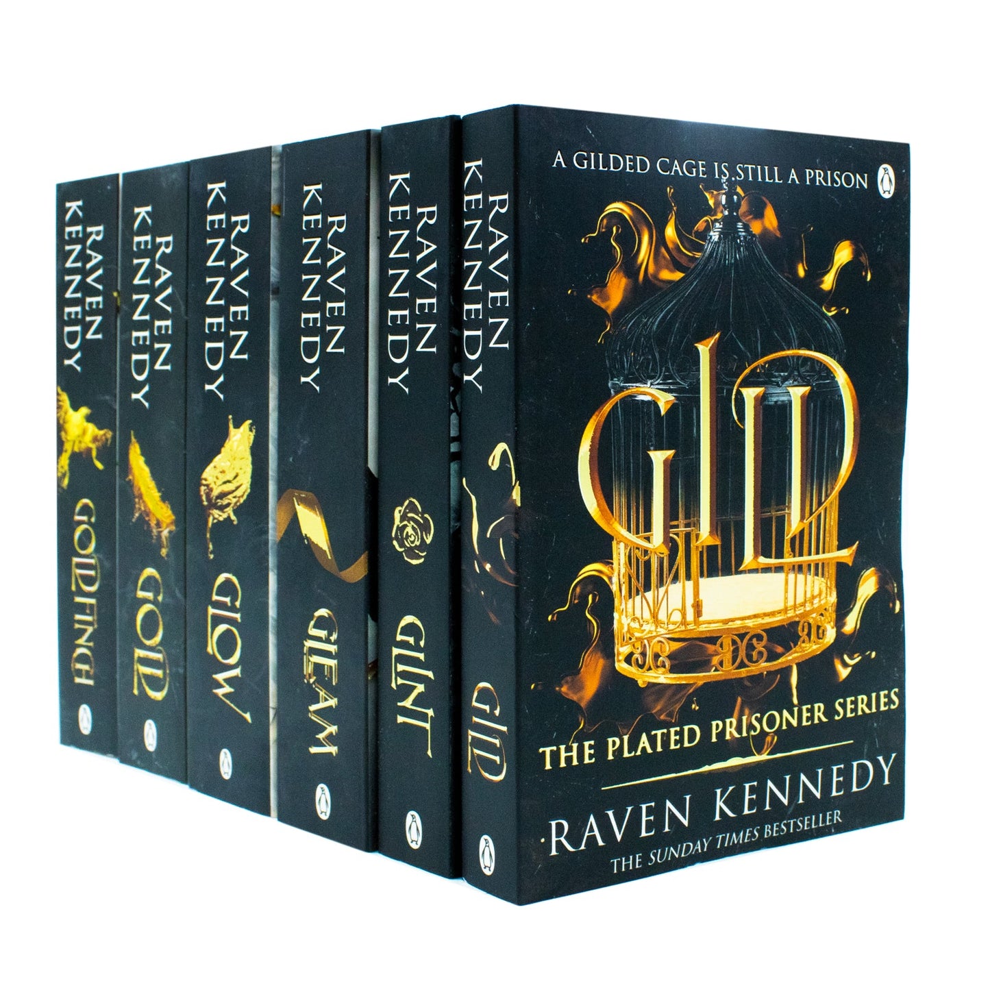 The Plated Prisoner Series By Raven Kennedy 6 Books Collection Set (Gild, Glint, Gleam, Glow, Gold and Goldfinch)