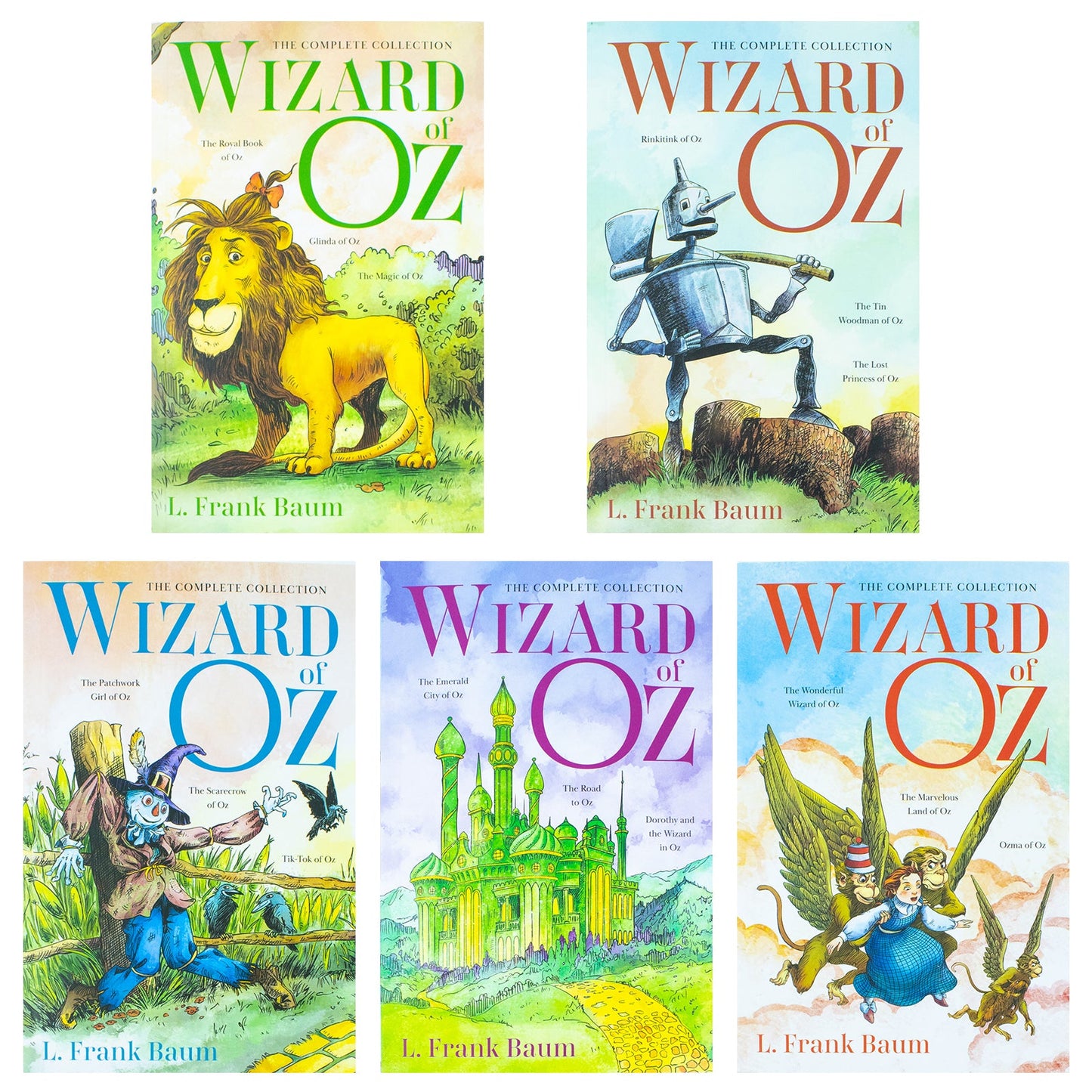 The Complete Collection Wizard of OZ Series 5 Books Collection Box Set By L. Frank Baum (3 in 1 Book) - Timeless Must-Read Childrens Fantasy Classics