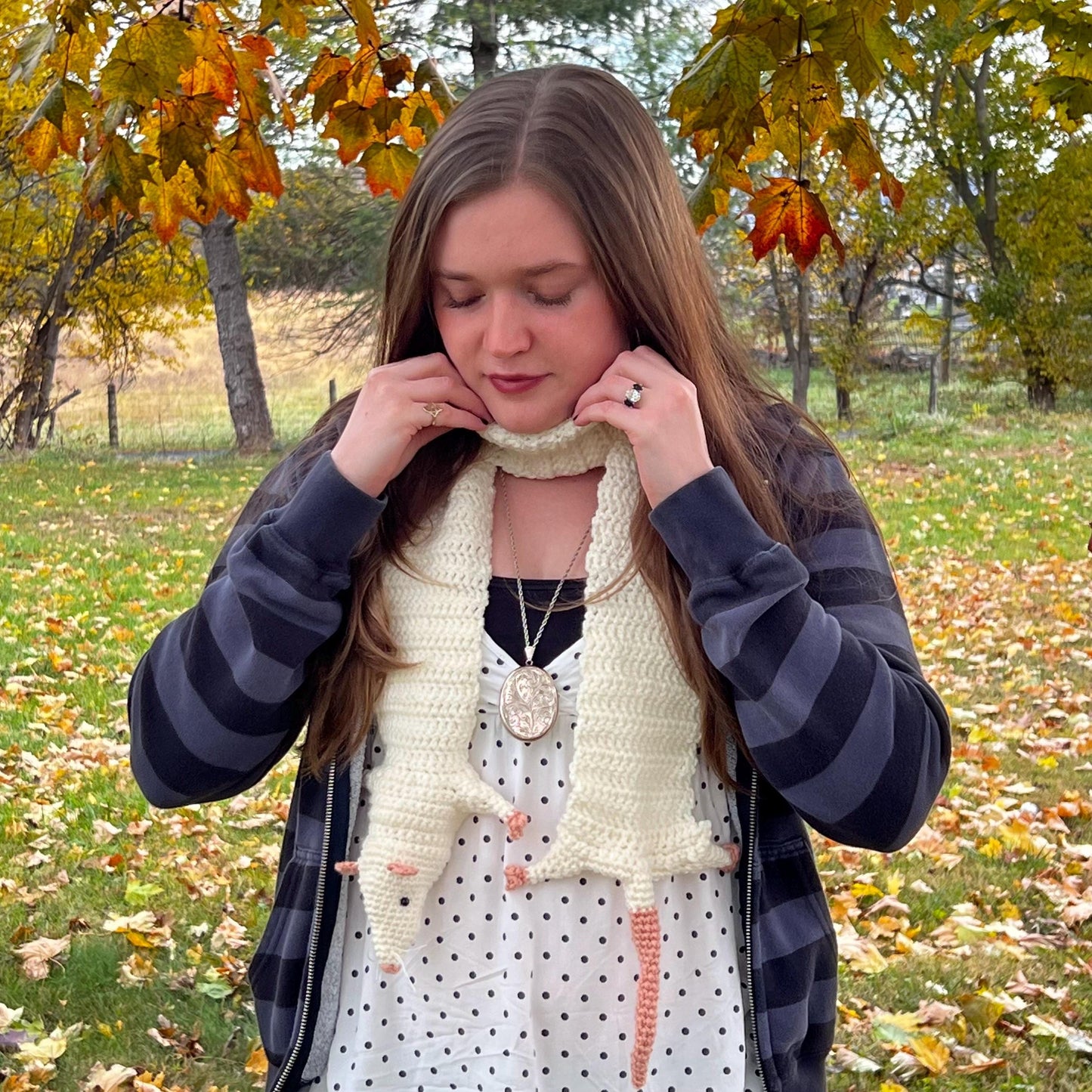 🐭Handmade Crochet Rat Scarf