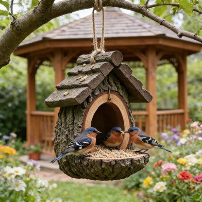 Vintage Treehouse Shape Bird Feeder: A Charming Oasis for Your Feathered Friends