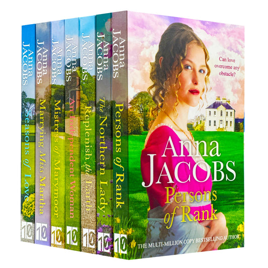 Anna Jacobs Collection 7 Books Set (The Northern Lady, Persons of Rank, Marrying Miss Martha, Mistress of Marymoor, Replenish the Earth, Seasons of Love, An Independent Woman)