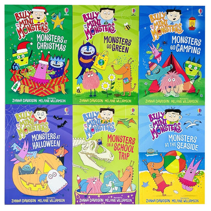 Billy and the Mini Monsters Series 2 (7-12) Collection 6 Books Set by Zanna Davidson (Monsters at Halloween,Monsters on a School Trip, Monsters Go Camping,Monsters at the Seaside, Monsters Go Green &amp; Monsters at Christmas)