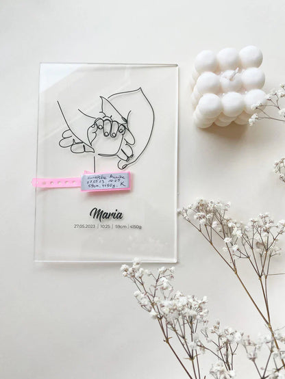 Personalized Plaque With a Hospital Armband and 'Ale Radość' Notes