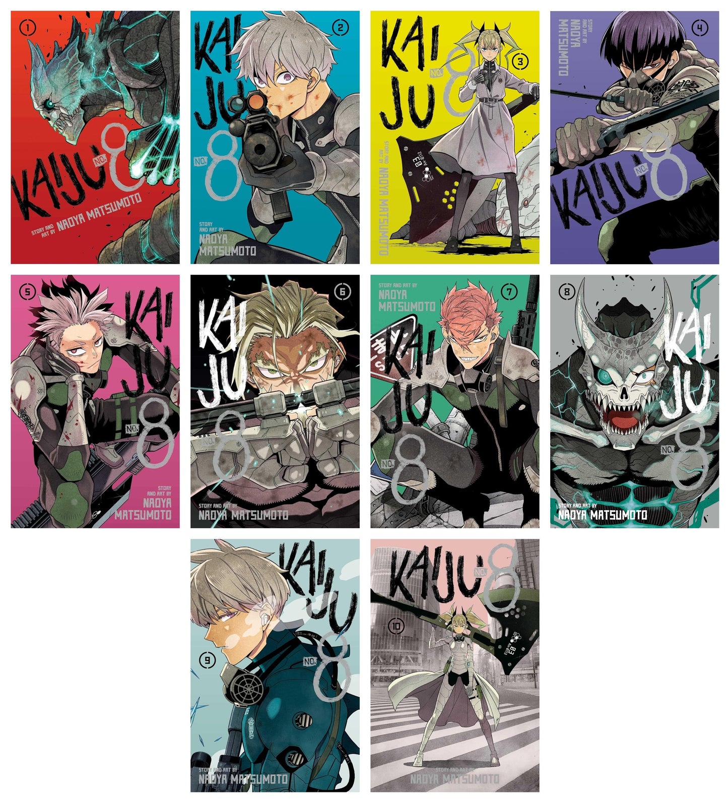 Kaiju No 8 by Naoya Matsumoto 10 Books Collection Set (Volumes 1-10)