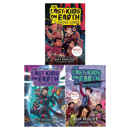 The Last Kids on Earth 3 Books Collection Set by Max Brallier (Books 7-9) (Doomsday Race, Forbidden Fortress, Monster Dimension)