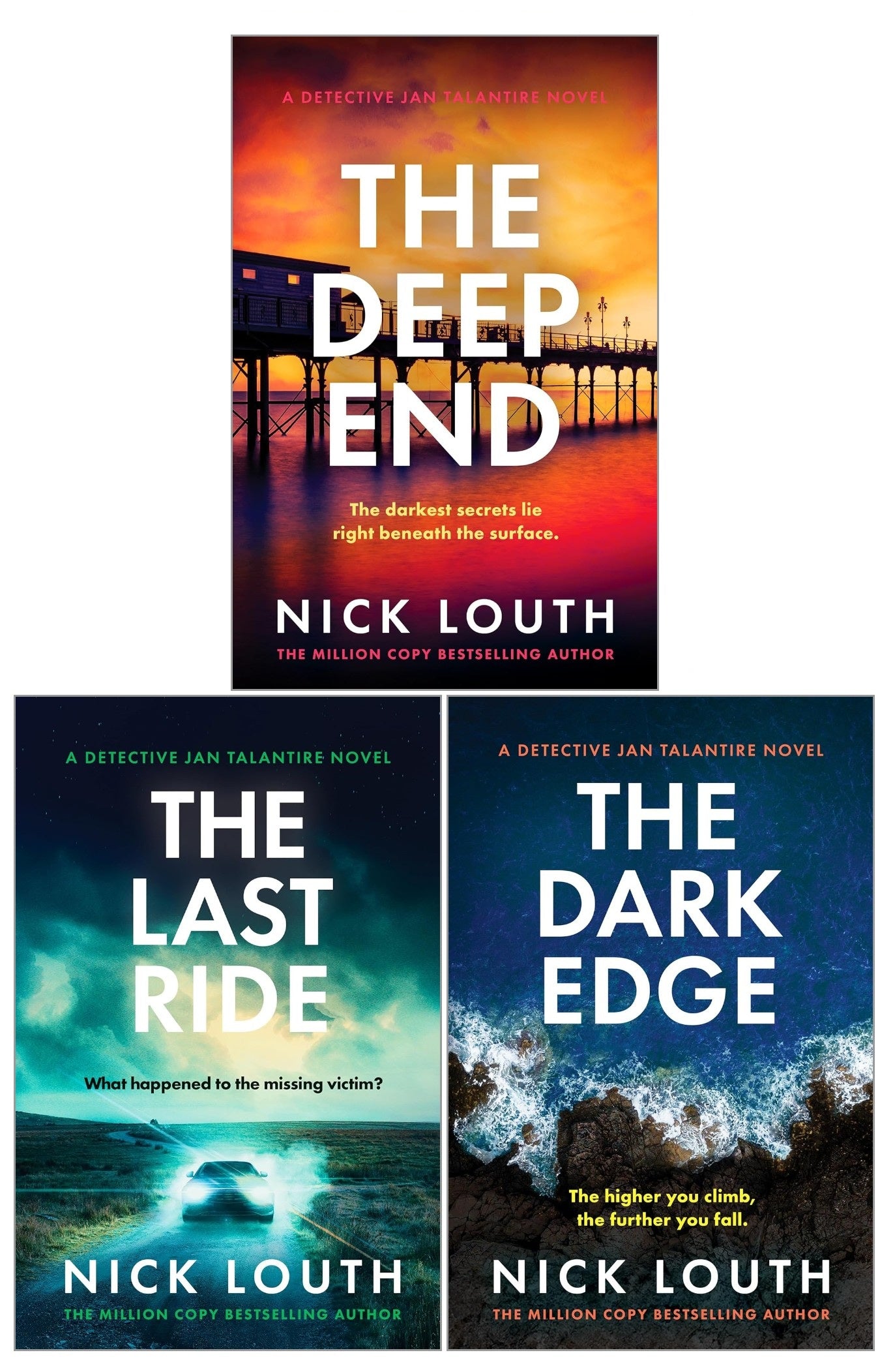 Detective Jan Talantire Series 3 Books Collection Set by Nick Louth (The Last Ride, The Dark Edge, The Deep End) | British Crime Thrillers