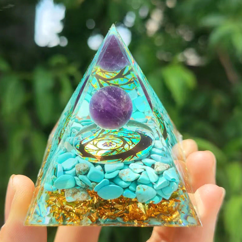 🔮Enigmatic Natural Crystal Pyramid Ornament