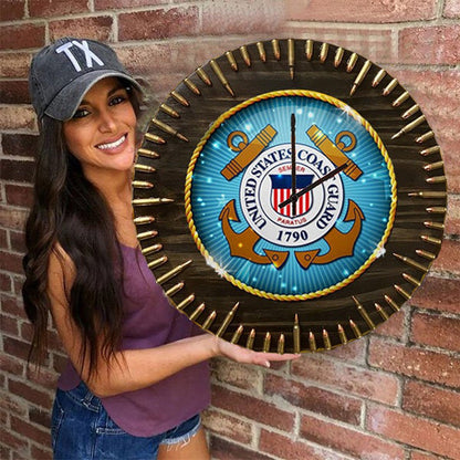 🔥🎁 Handmade Patriotic American Flag Clock — Perfect Gift for Veterans & Patriots