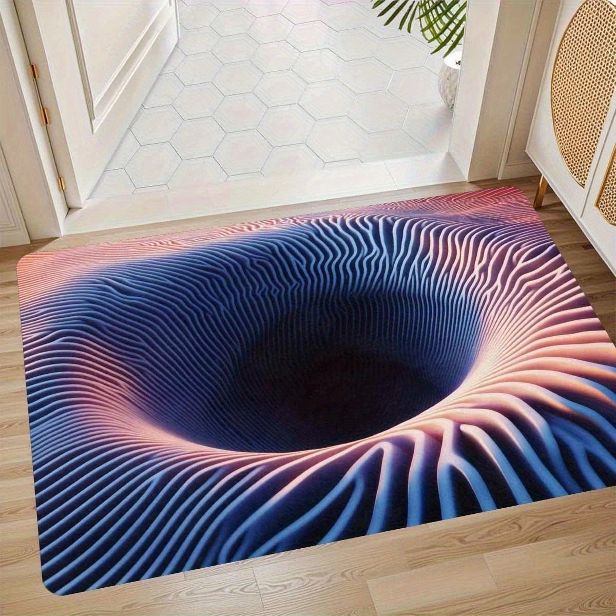 Visual Illusion Endless Abyss Pattern HD Printed Non-Slip Doormat