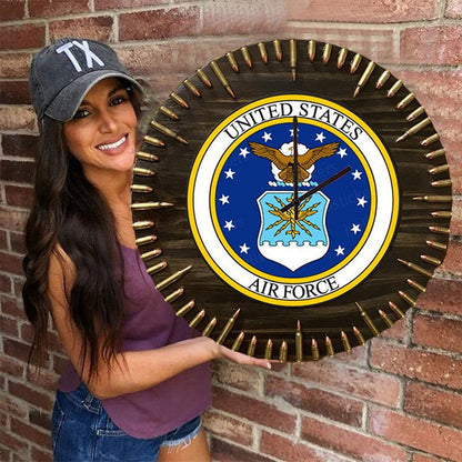 🔥🎁 Handmade Patriotic American Flag Clock — Perfect Gift for Veterans & Patriots