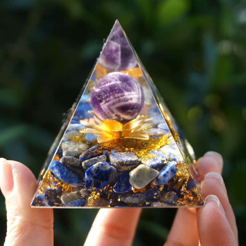 🔮Enigmatic Natural Crystal Pyramid Ornament