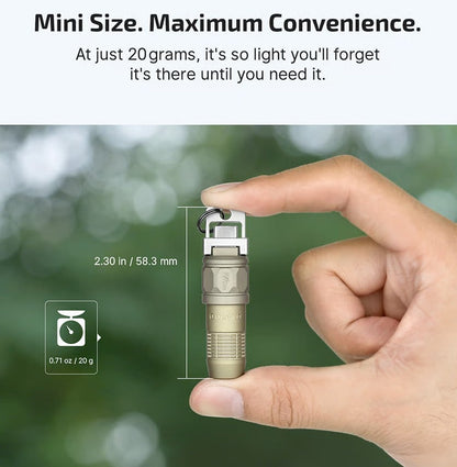 💡80LM Mini Keychain Flashlight – USB-C, Magnetic