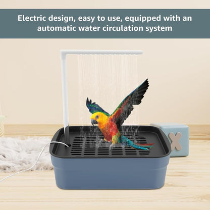 🔥Hot Sale 49% OFF - 🦜💦Automatic ABS Bird Bath Shower, Parrot Bathtub with Circulating Faucet for Pet Bird