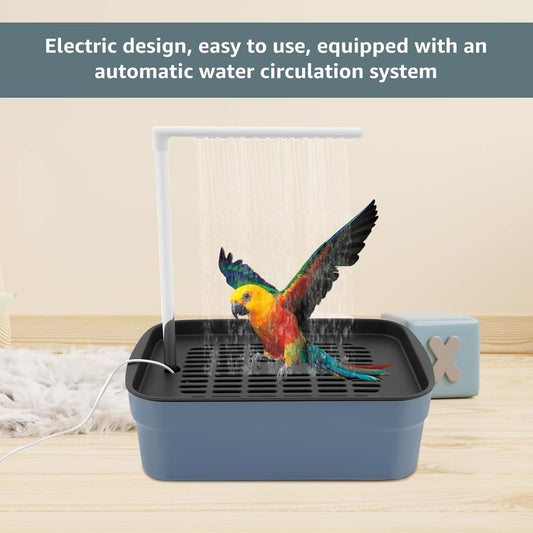 🔥Hot Sale 49% OFF - 🦜💦Automatic ABS Bird Bath Shower, Parrot Bathtub with Circulating Faucet for Pet Bird
