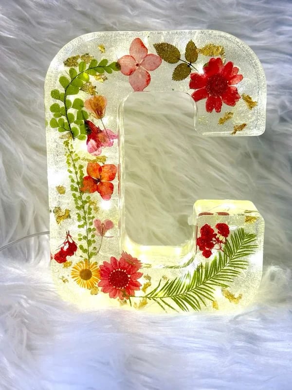 🌸Handmade Floral Resin Home Decor/ Night Light