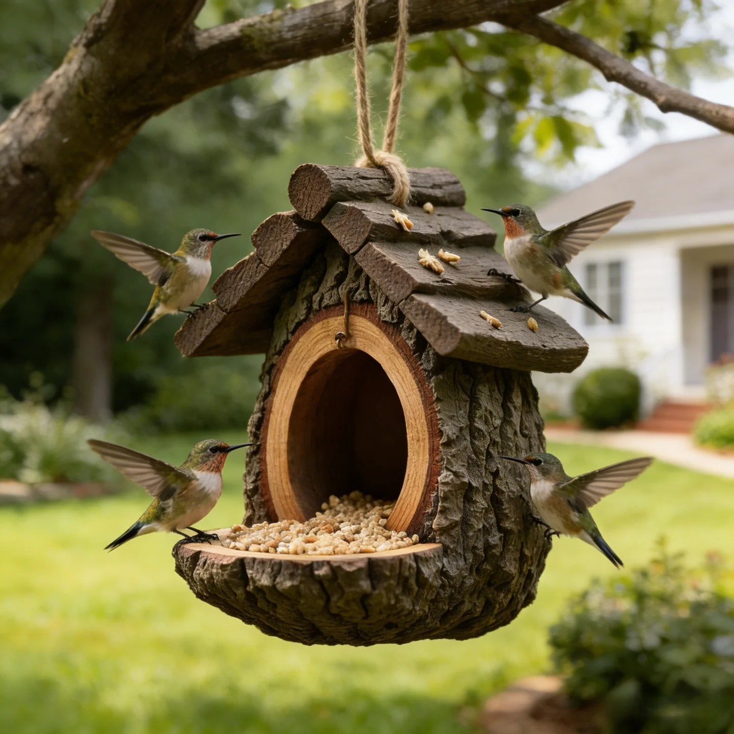 Vintage Treehouse Shape Bird Feeder: A Charming Oasis for Your Feathered Friends