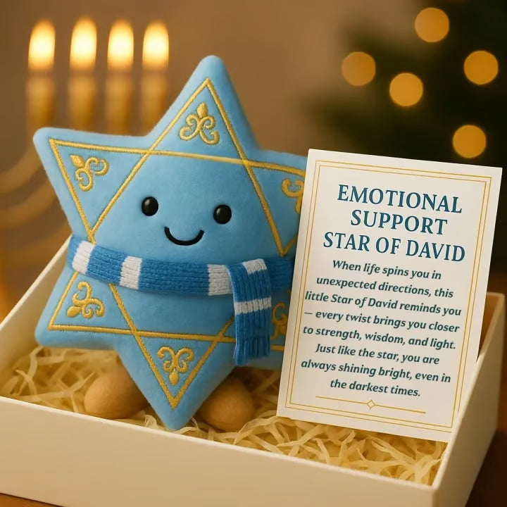 🔥Crafted by Hand-✨Hanukkah Emotional Support Plush with Gift Card💌