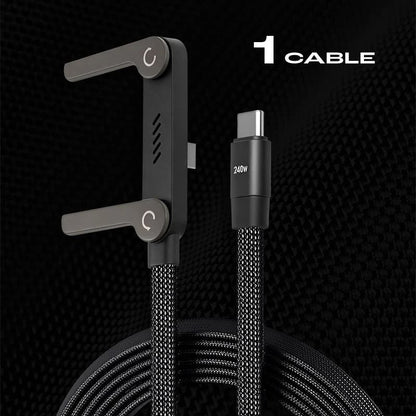 ⚡️240w super fast charging📱Invisible Holder Charger Cable with Stand