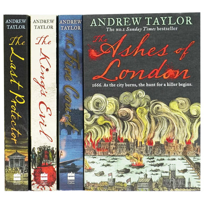James Marwood & Cat Lovett Series 4 Books Collection Set By Andrew Taylor (The Ashes of London, The Fire Court, The Kings Evil, The Last Protector)